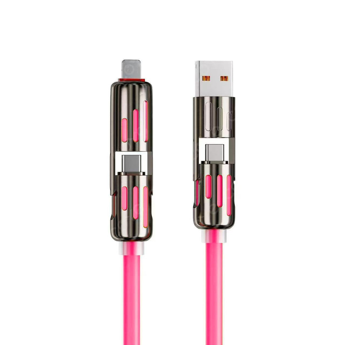 GlowCharge™ 240W Multi-Device Charging Cable – 4-in-1 Design with RGB Glow