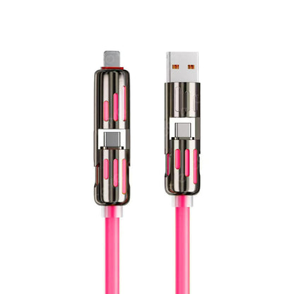 GlowCharge™ 240W Multi-Device Charging Cable – 4-in-1 Design with RGB Glow