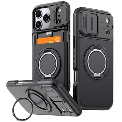 WalletShield Slide Card Holder Case with Magnetic Camera Lens Cover