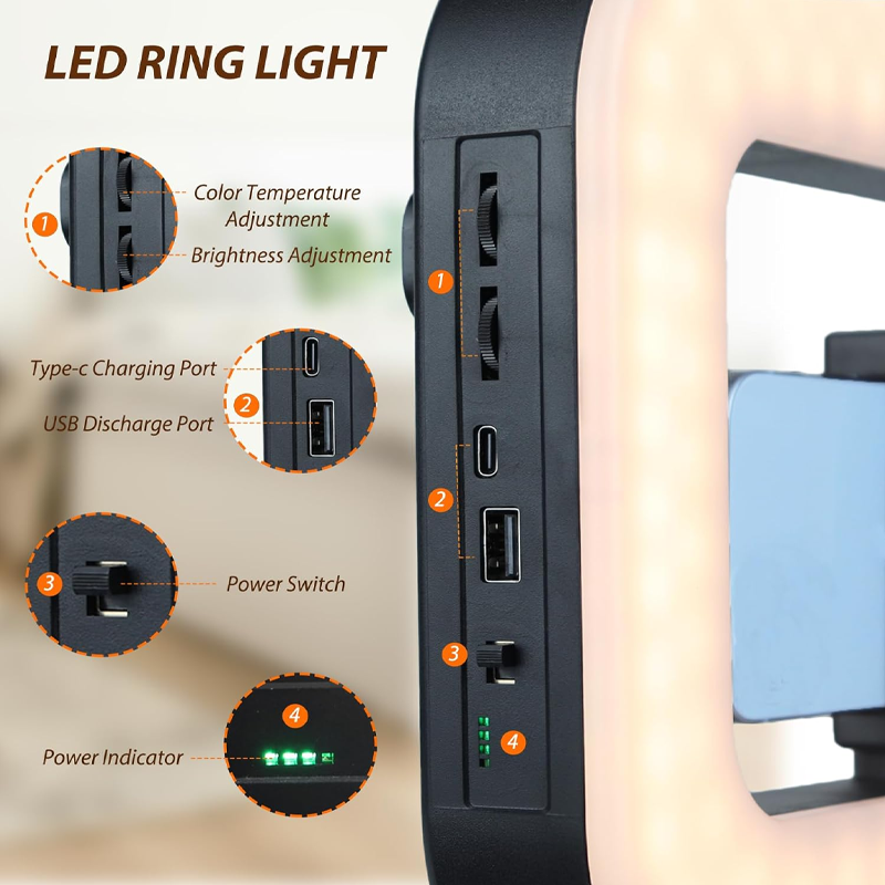 Smart LED Ring Light – Bluetooth Enabled, Tri-Color Lighting