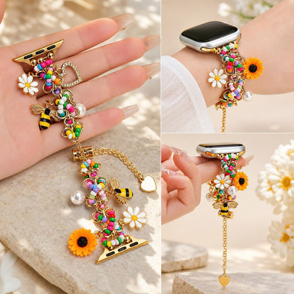 DopaCharm™ Beaded Charm Bracelet Band – Compatible with Apple Watch Series 1–11