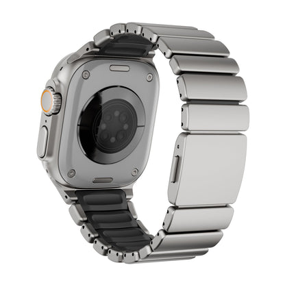 DuraLink™ DLC-Coated Hybrid Apple Watch Band – Metal & Silicone Magnetic Strap