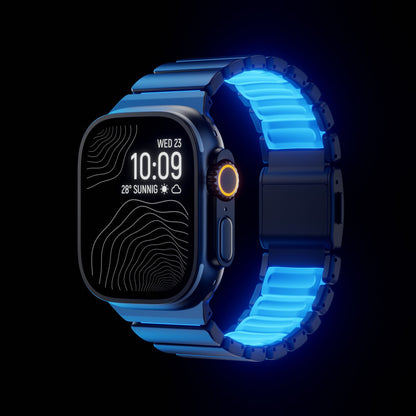 DuraLink™ DLC-Coated Hybrid Apple Watch Band – Metal & Silicone Magnetic Strap
