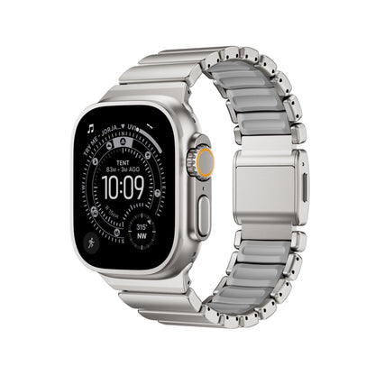 DuraLink™ DLC-Coated Hybrid Apple Watch Band – Metal & Silicone Magnetic Strap