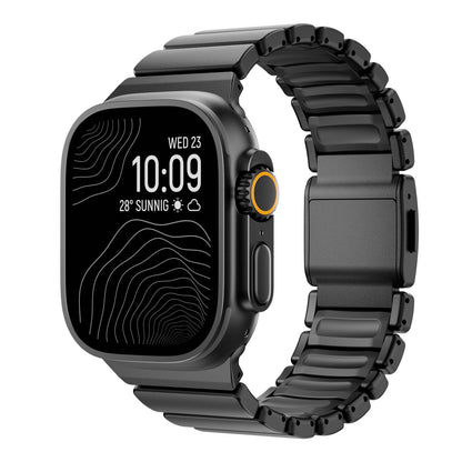 DuraLink™ DLC-Coated Hybrid Apple Watch Band – Metal & Silicone Magnetic Strap