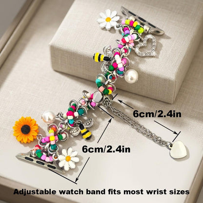 DopaCharm™ Beaded Charm Bracelet Band – Compatible with Apple Watch Series 1–11