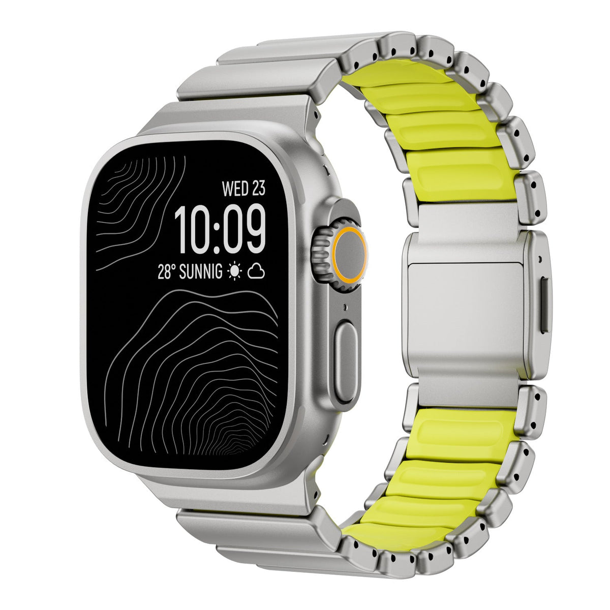 DuraLink™ DLC-Coated Hybrid Apple Watch Band – Metal & Silicone Magnetic Strap