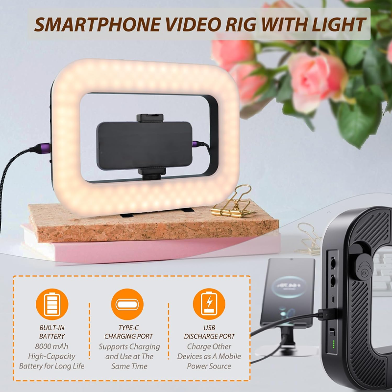 Smart LED Ring Light – Bluetooth Enabled, Tri-Color Lighting
