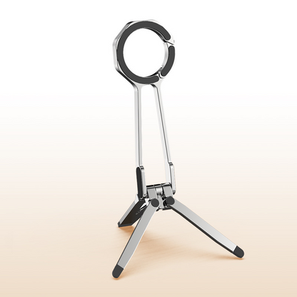Portable Magnetic Tripod Phone Stand – Carabiner Design for Multi-Function Shooting