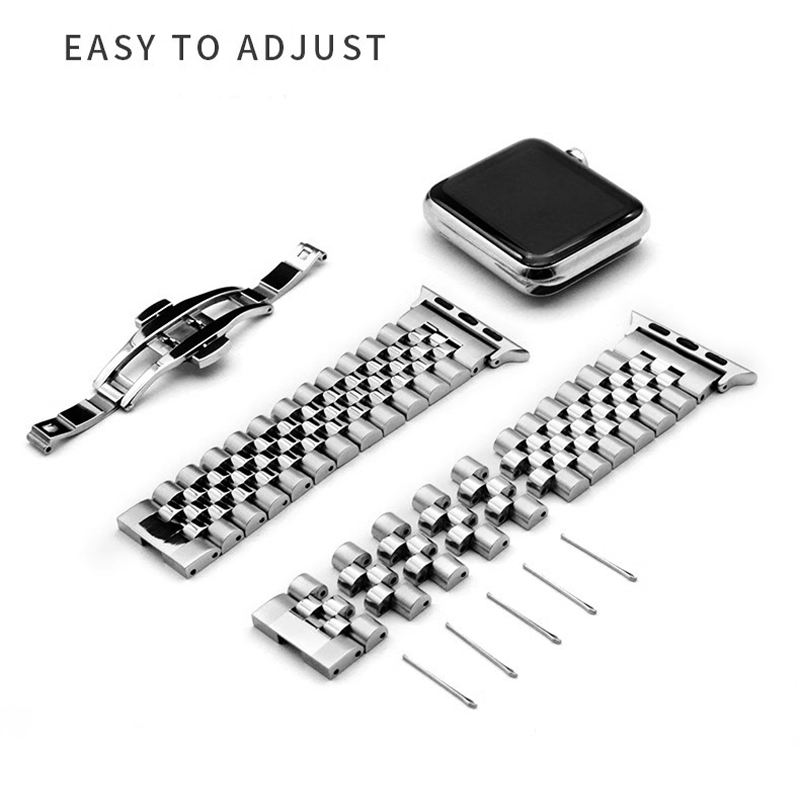 JubiSteel™ 9-Bead Stainless Steel Bracelet Band – Compatible with Apple Watch