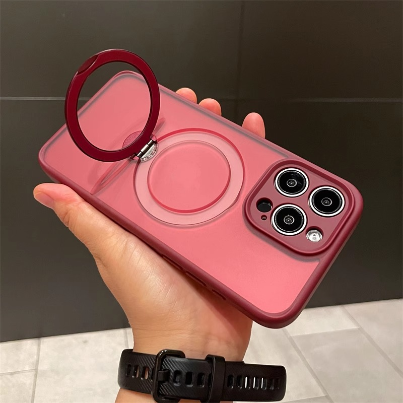 Matte Magnetic Stand Case: Built-in lens protection