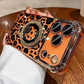 LeopaLuxe™ Leopard Print iPhone Case – Rhinestone Ring Grip & Kickstand