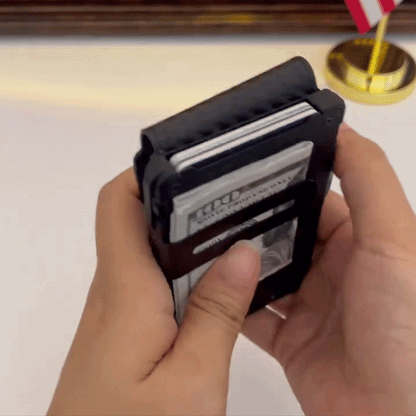The Apex Mechanical Aluminum Pop-Up Wallet – Slim Carbon-Fiber Bifold Card Case (RFID Blocking)