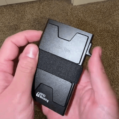 SHIMENGFU Carbon Minimalist Wallet — RFID-Blocking Aluminum Metal Card Holder with Trigger Ejection