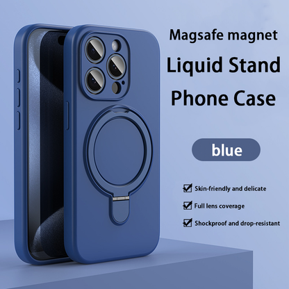 FlexGuard Liquid Silicone Case – Built-in Stand & MagSafe Compatible
