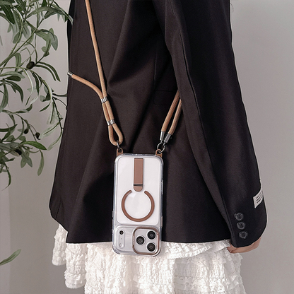 MagCarry™ Magnetic Stand iPhone Case – Crossbody Lanyard & Hands-Free Design