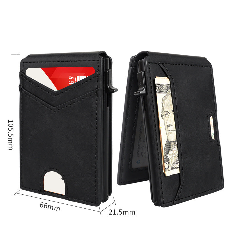The Apex Mechanical Aluminum Pop-Up Wallet – Slim Carbon-Fiber Bifold Card Case (RFID Blocking)
