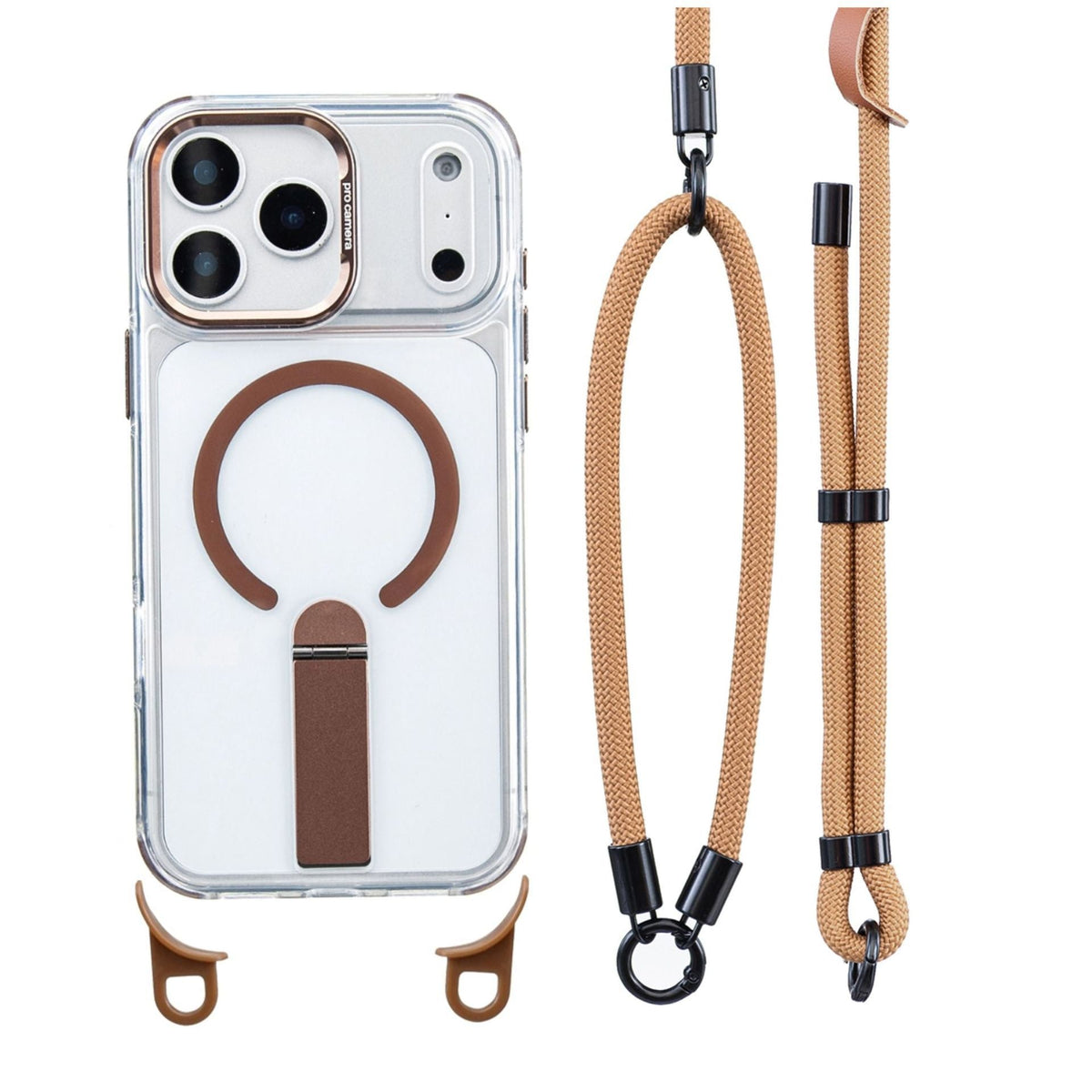MagCarry™ Magnetic Stand iPhone Case – Crossbody Lanyard & Hands-Free Design