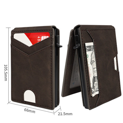 The Apex Mechanical Aluminum Pop-Up Wallet – Slim Carbon-Fiber Bifold Card Case (RFID Blocking)