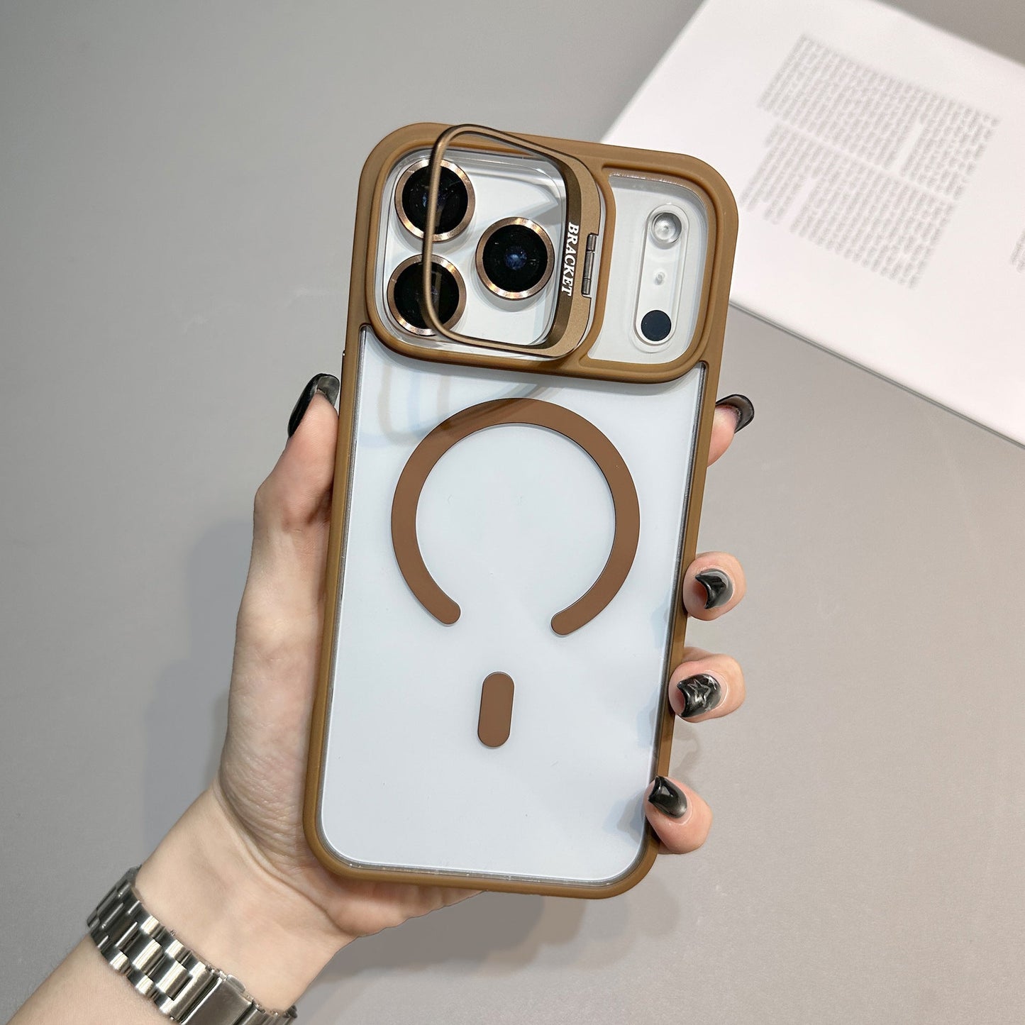 MagShiel Clear Case with Folding Lens Bracket for iPhone