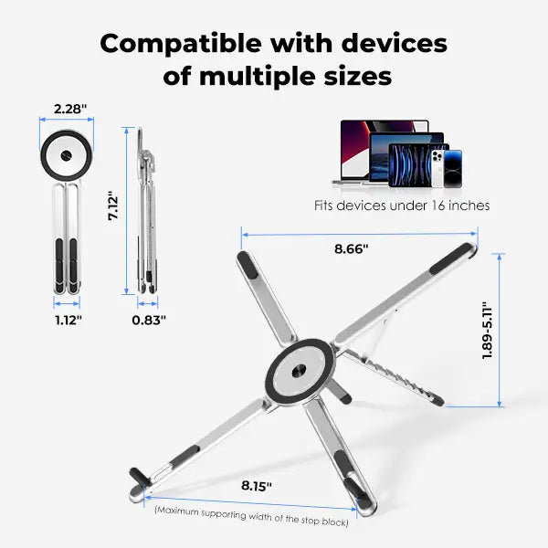 ApexFlex · 3-in-1 Magnetic Alloy Folding Tech Stand