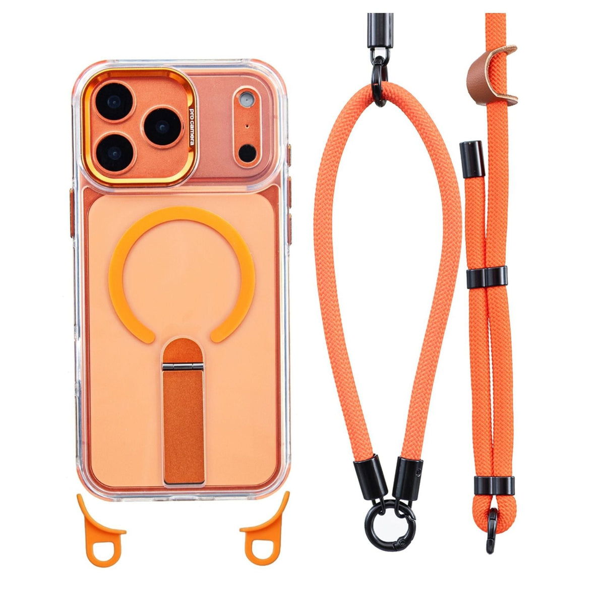 MagCarry™ Magnetic Stand iPhone Case – Crossbody Lanyard & Hands-Free Design