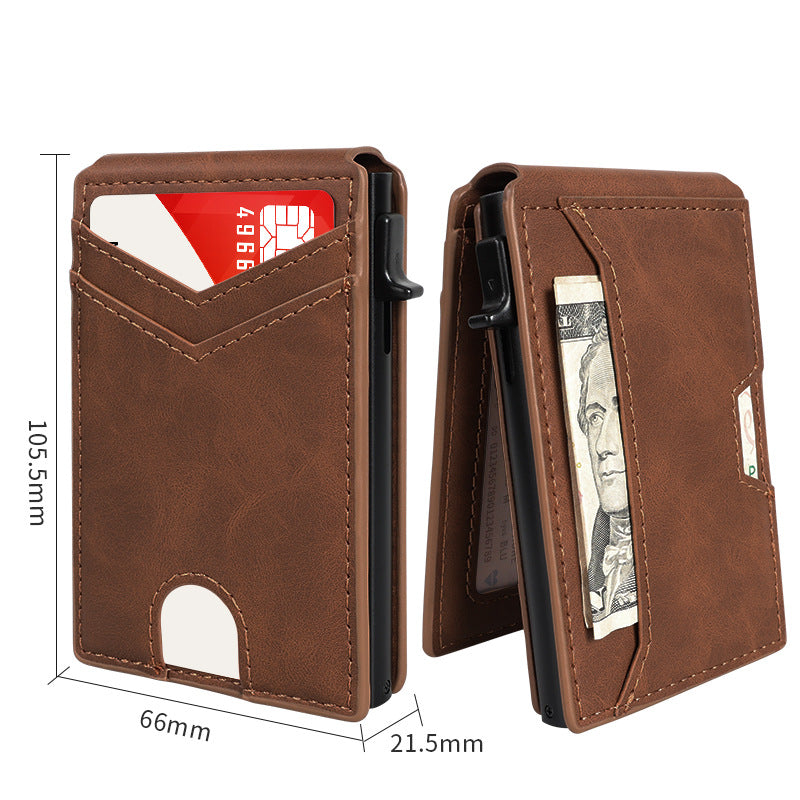 The Apex Mechanical Aluminum Pop-Up Wallet – Slim Carbon-Fiber Bifold Card Case (RFID Blocking)