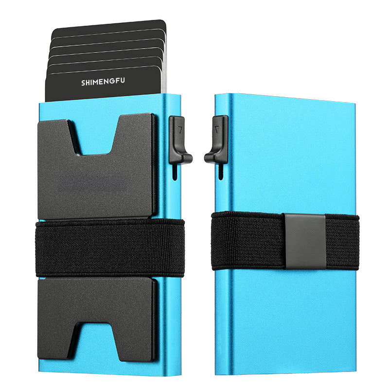 SHIMENGFU Carbon Minimalist Wallet — RFID-Blocking Aluminum Metal Card Holder with Trigger Ejection
