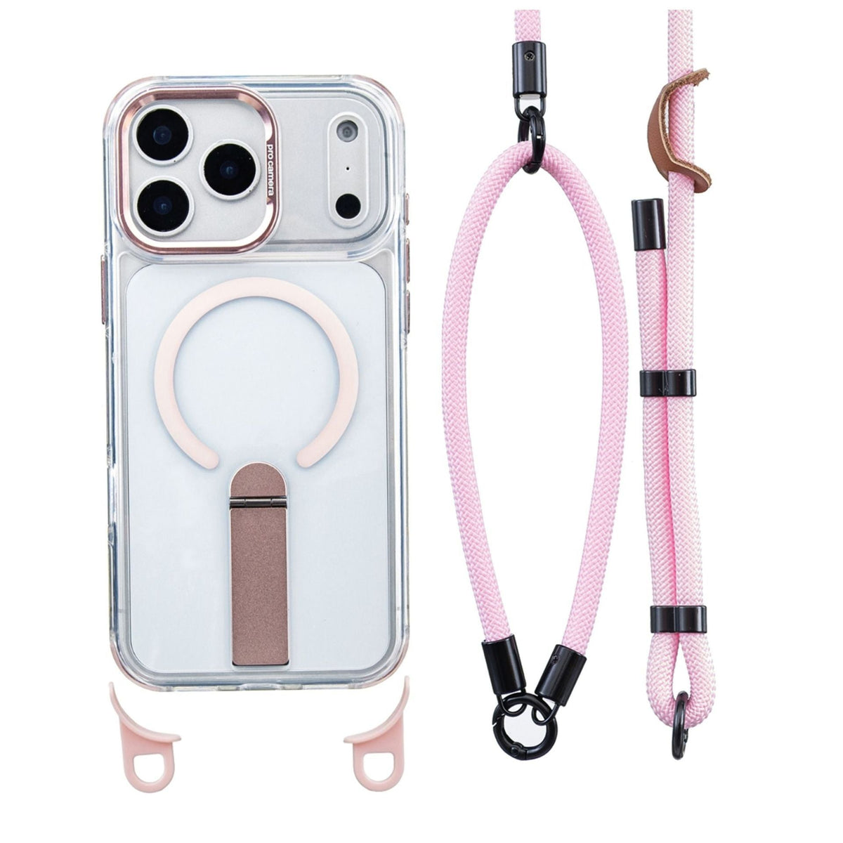MagCarry™ Magnetic Stand iPhone Case – Crossbody Lanyard & Hands-Free Design