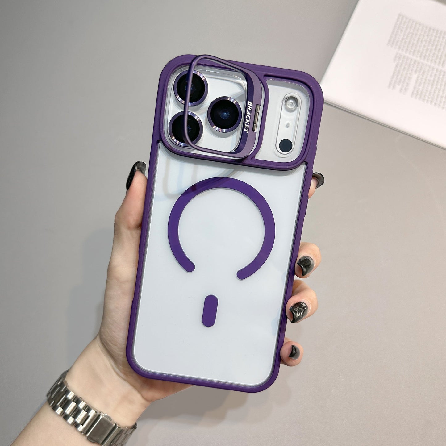 MagShiel Clear Case with Folding Lens Bracket for iPhone