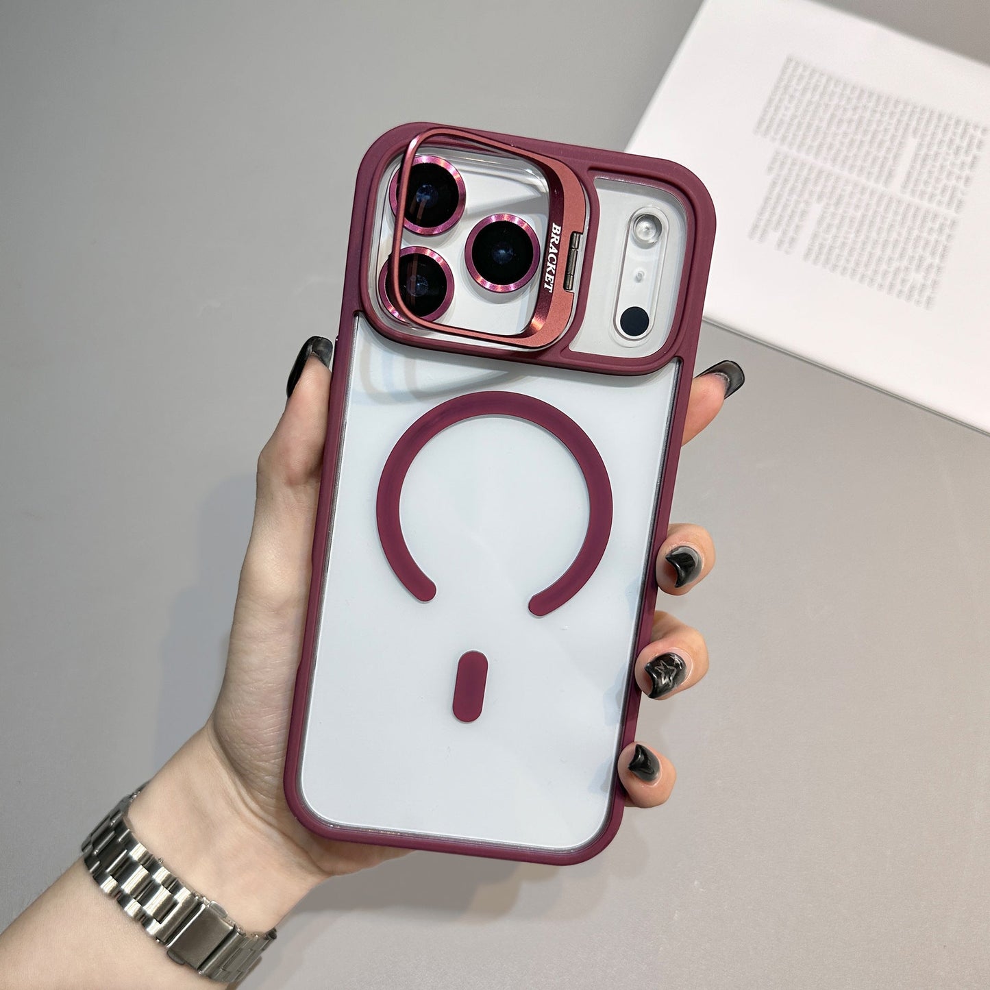 MagShiel Clear Case with Folding Lens Bracket for iPhone
