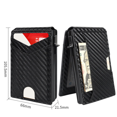 The Apex Mechanical Aluminum Pop-Up Wallet – Slim Carbon-Fiber Bifold Card Case (RFID Blocking)