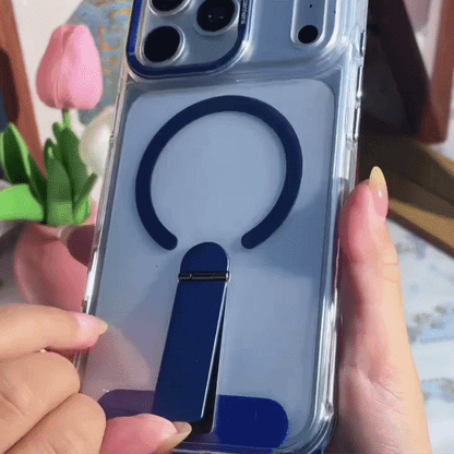 FlexStrap Convertible Clear Magnetic Kickstand Case with Lanyard for iPhone