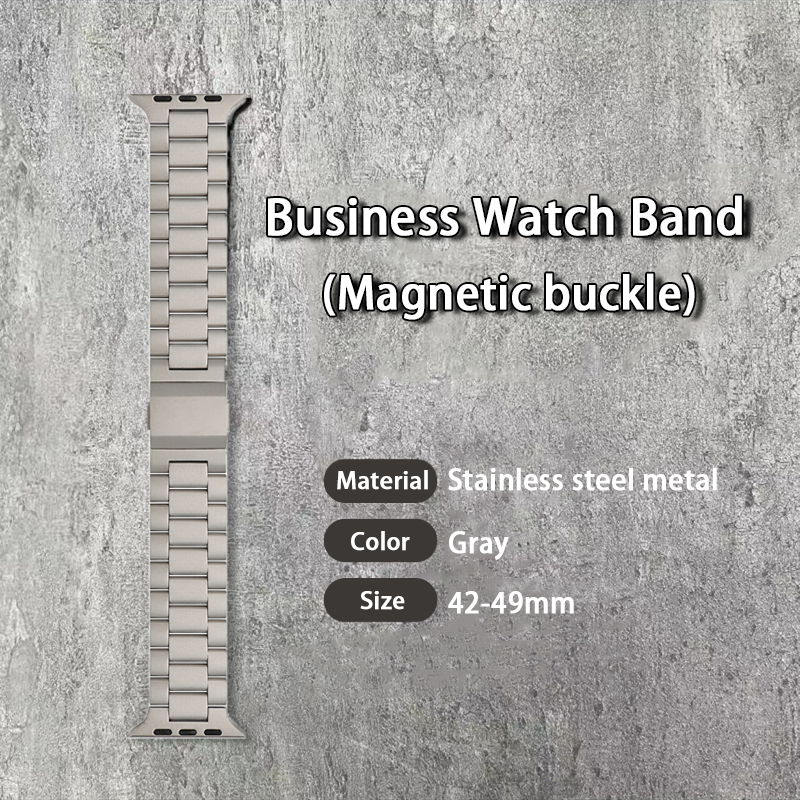 Sleek Business Metal Watchband: Magnetic Clasp Design