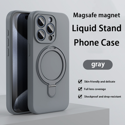 FlexGuard Liquid Silicone Case – Built-in Stand & MagSafe Compatible