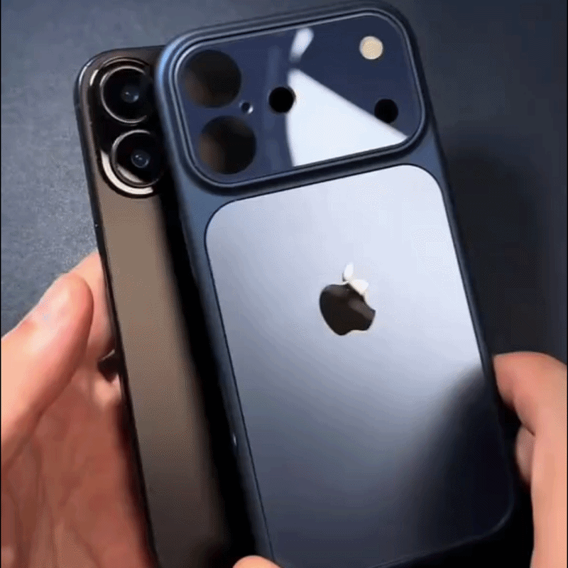 Frosted Shield Case with Large Window Camera Protector for iPhone