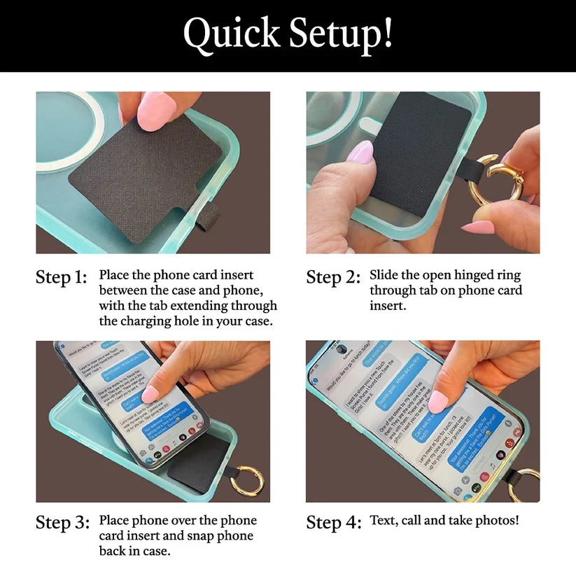 ClipGo™ Adjustable Woven Phone Strap with Detachable Zippered Pouch