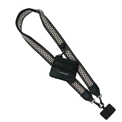 ClipGo™ Adjustable Woven Phone Strap with Detachable Zippered Pouch