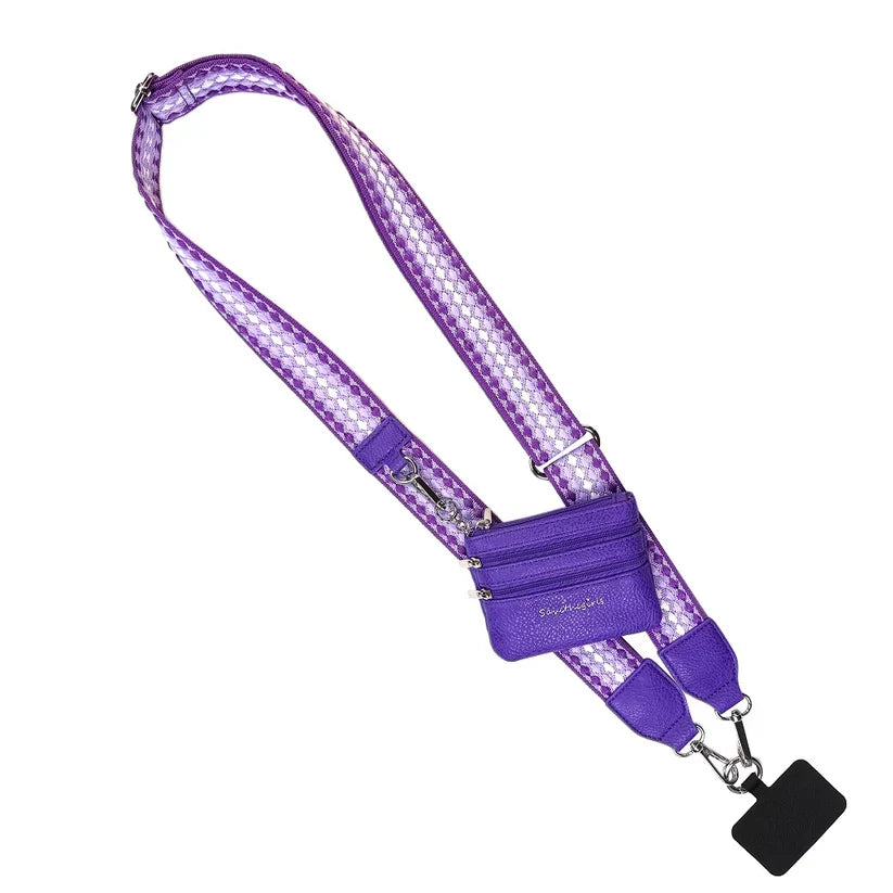 ClipGo™ Adjustable Woven Phone Strap with Detachable Zippered Pouch