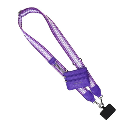 ClipGo™ Adjustable Woven Phone Strap with Detachable Zippered Pouch
