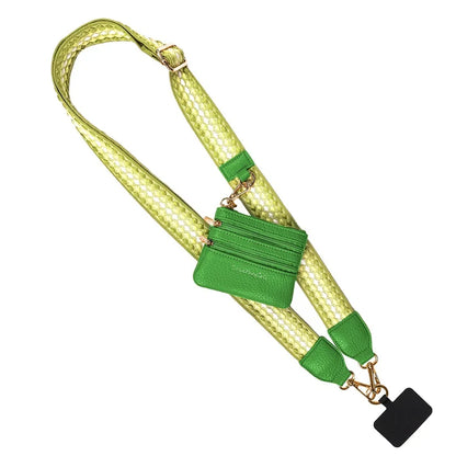 ClipGo™ Adjustable Woven Phone Strap with Detachable Zippered Pouch