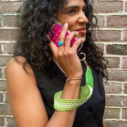 ClipGo™ Adjustable Woven Phone Strap with Detachable Zippered Pouch