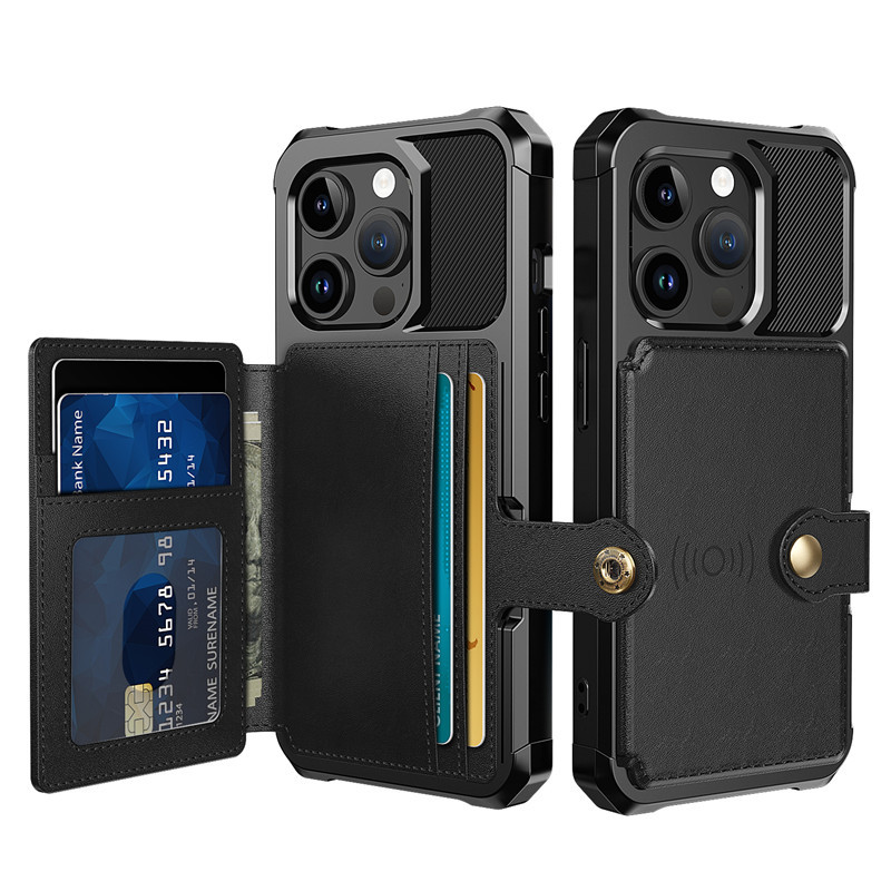 Multi-Function Wallet Phone Case – Shockproof Cover with Card Slots