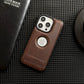 Luxury Leather iPhone Case with MagSafe Compatibility and Built-in Stand