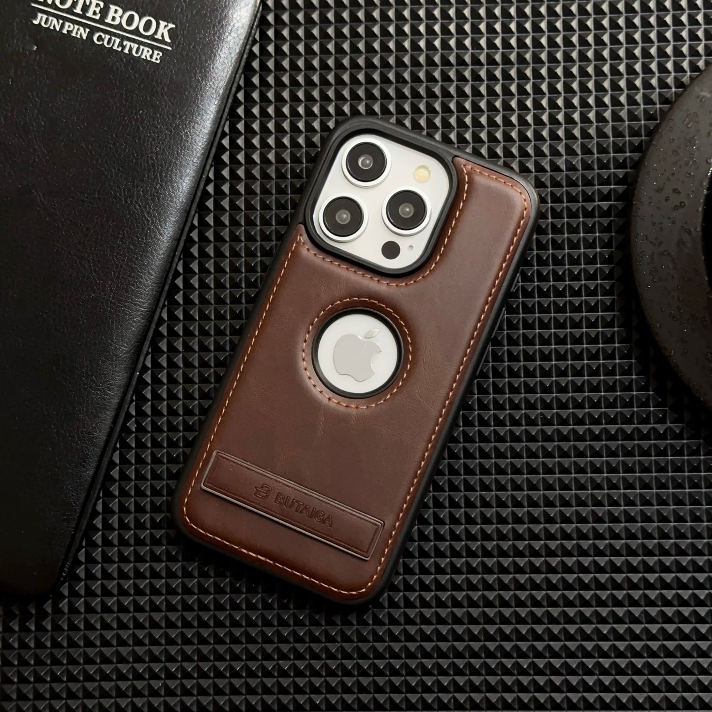 Luxury Leather iPhone Case with MagSafe Compatibility and Built-in Stand