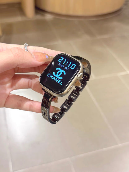 LuxeCross™ Bangle-Style Apple Watch Band – Polished Metallic Finish