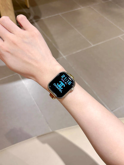 LuxeCross™ Bangle-Style Apple Watch Band – Polished Metallic Finish