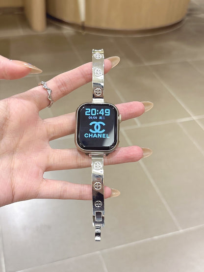 LuxeCross™ Bangle-Style Apple Watch Band – Polished Metallic Finish