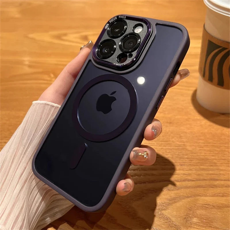 iPhone Silicone Magnetic Case: Rear Magnet, Shockproof & Durable