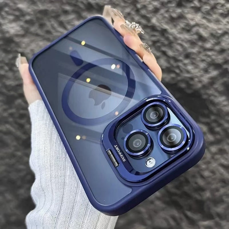 LensShield™ MagSafe Case for iPhone — Slim Matte Shockproof Shell with Integrated Camera Ring Stand